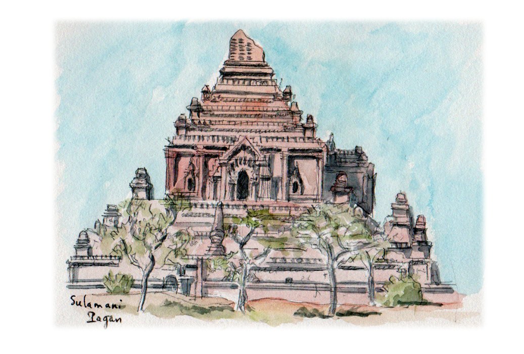 3.	Temple de Sulamani datant de 1183 - Dessin Michel Huguier